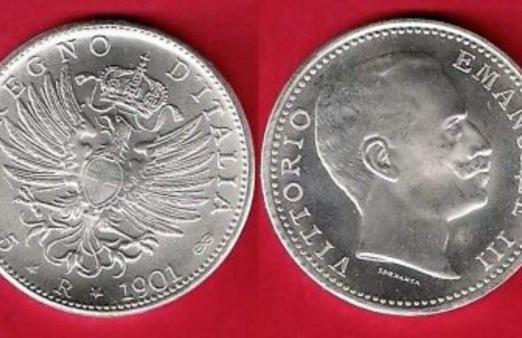 5 lire Vittorio Emanuele III Aquila Sabauda