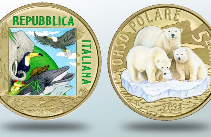 Moneta 5 Euro Orso Polare