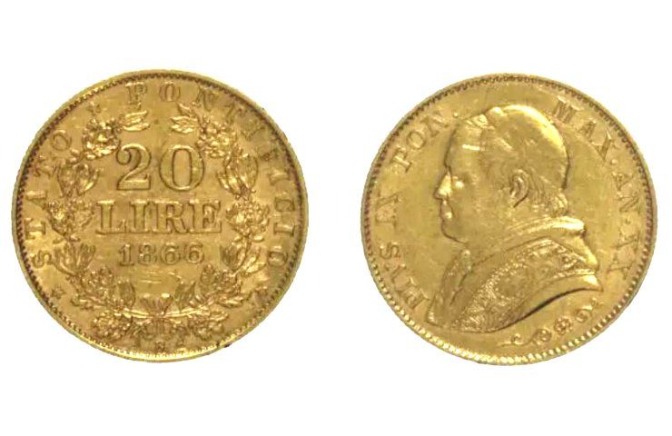 Monete rare quanto vale la lira pontificia