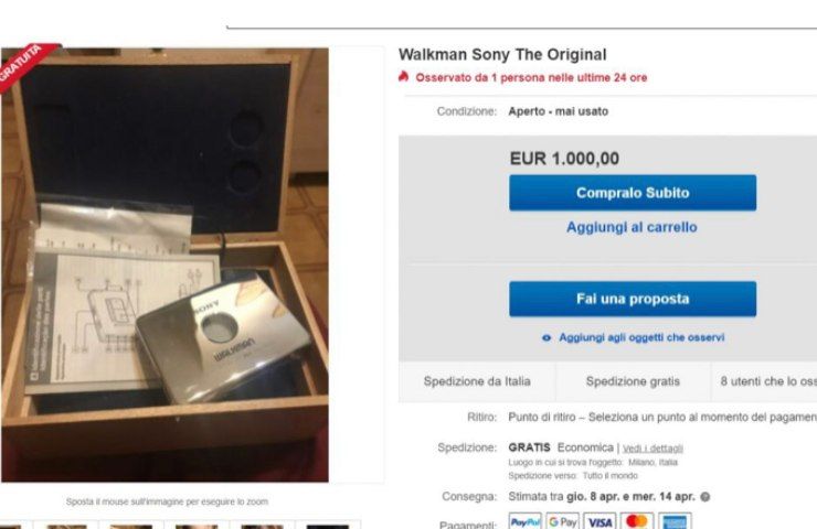 Screenshot da Ebay
