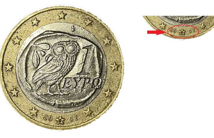 1 euro grecia: moneta con gufo