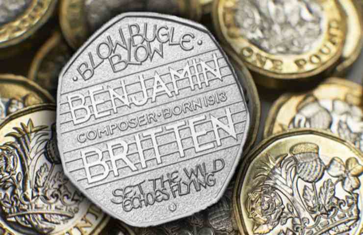 Moneta 50 pence Benjamin Britten