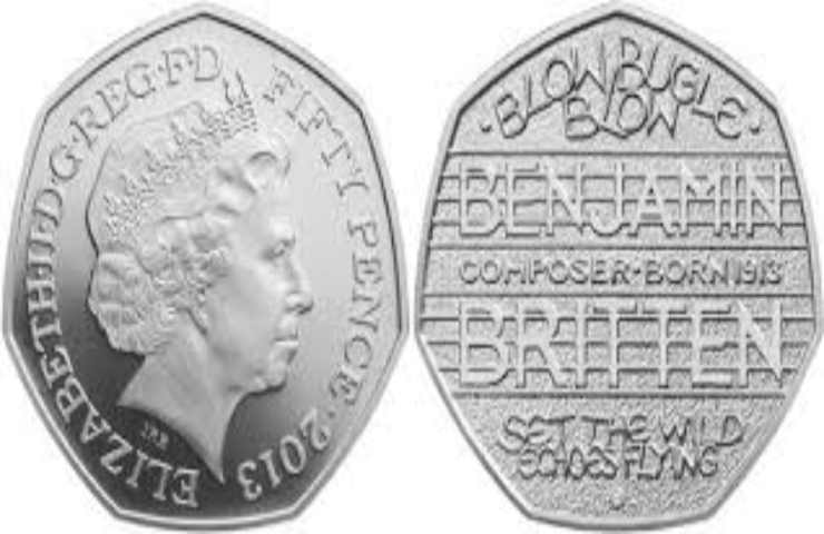 Moneta 50 pence Benjamin Britten 