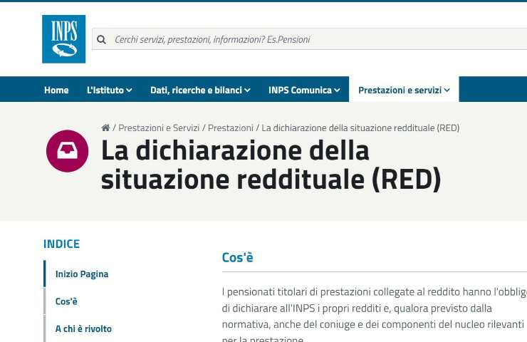 Pensioni Modello RED