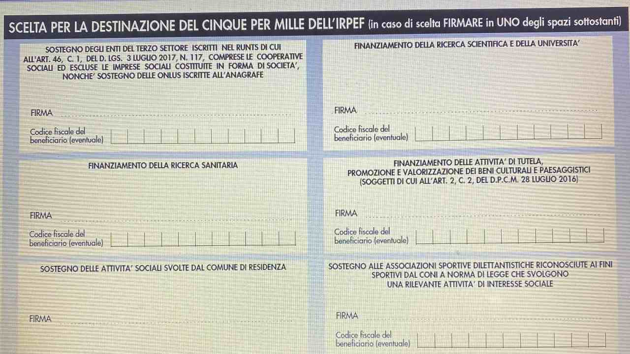 5 per mille scelta importante