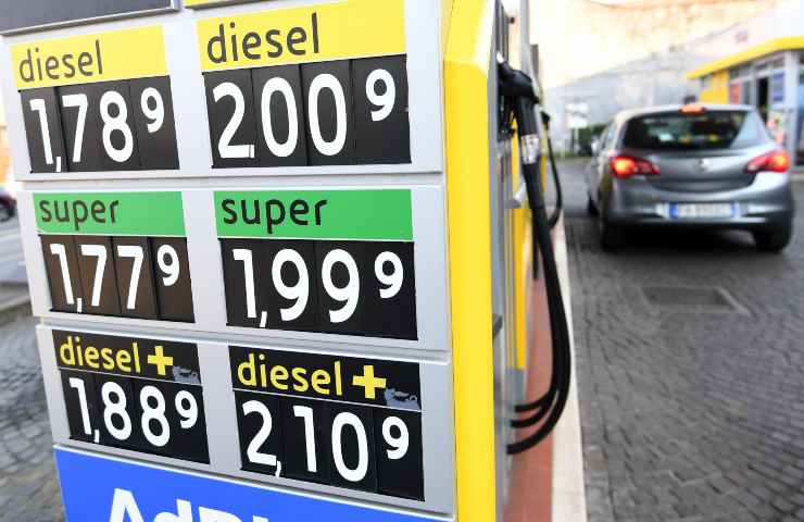 Listino prezzi dei carburanti ad un distributore