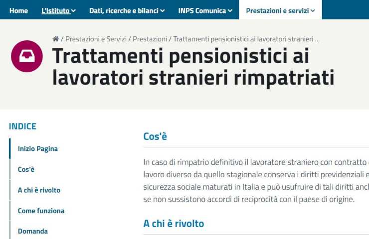 Pensioni espatrio