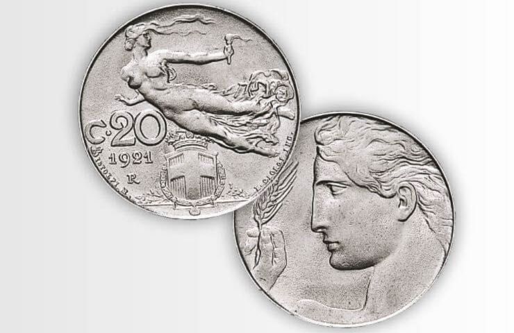 moneta venti centesimi rara