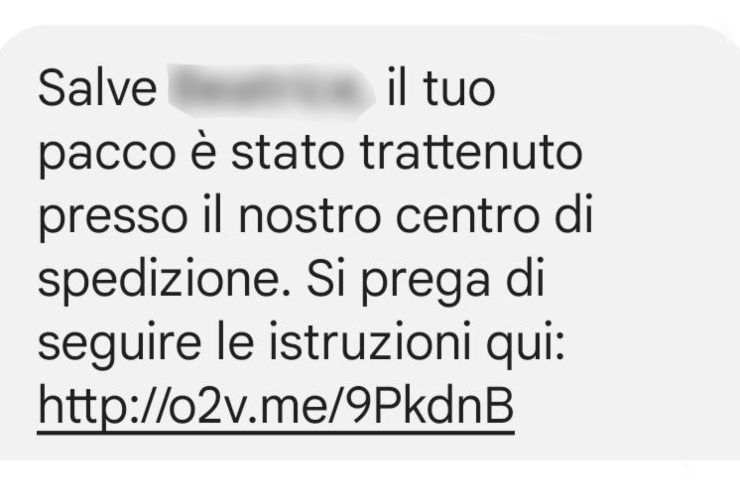 messaggio gls truffa