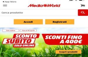 mediaworld sconto subito