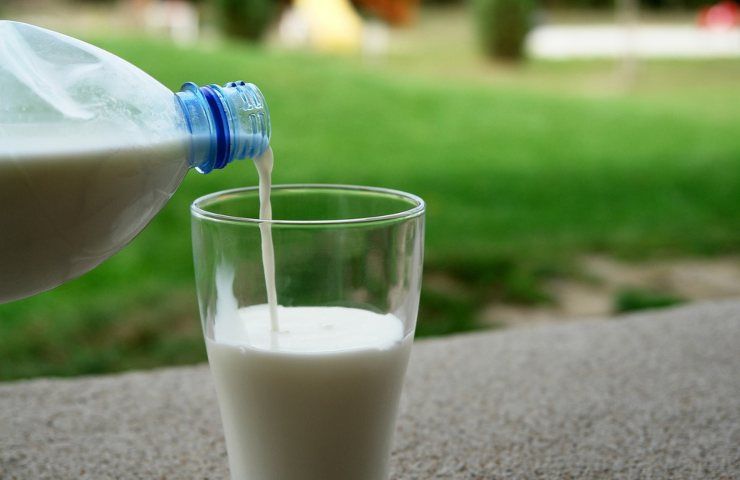 Un bicchiere di latte appena munto