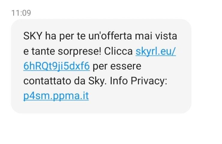 Offerta Sky via Sms 