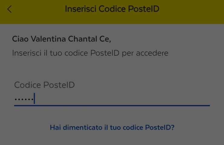 Codice Poste ID INTERNA