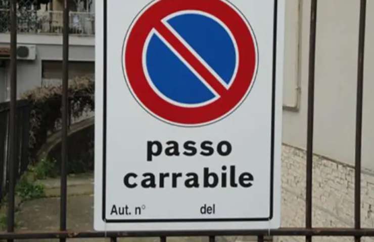 Quando non pagare multa passo carrabile