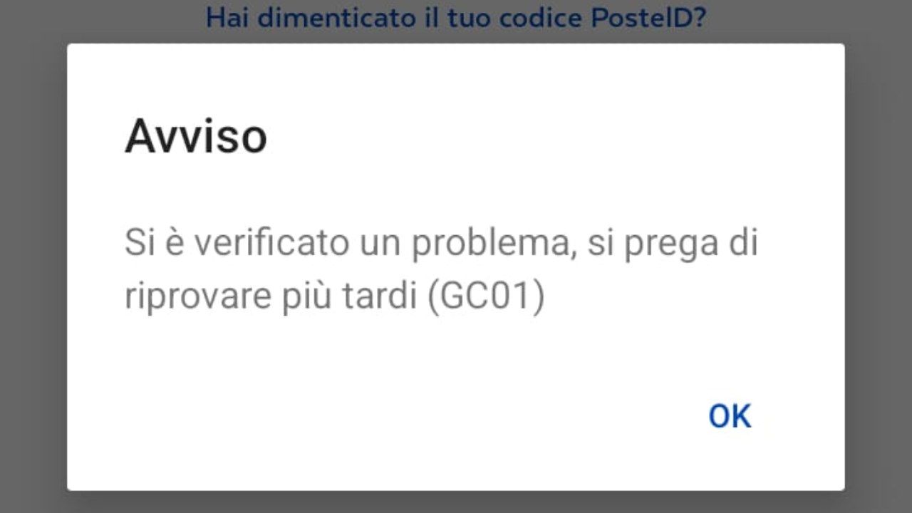 Poste Italiane Down HOME BonificoBancario.it 20221215