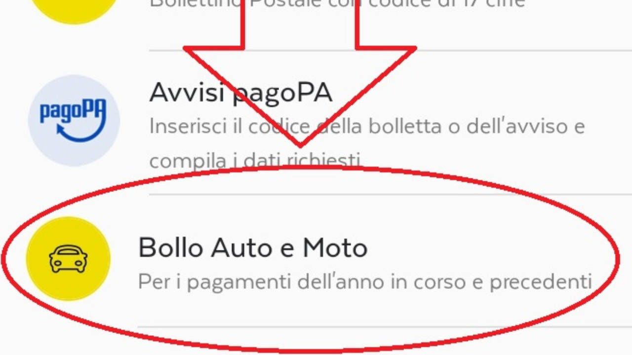 Pagare bollo auto tramite Poste Italiane online app ufficio postale