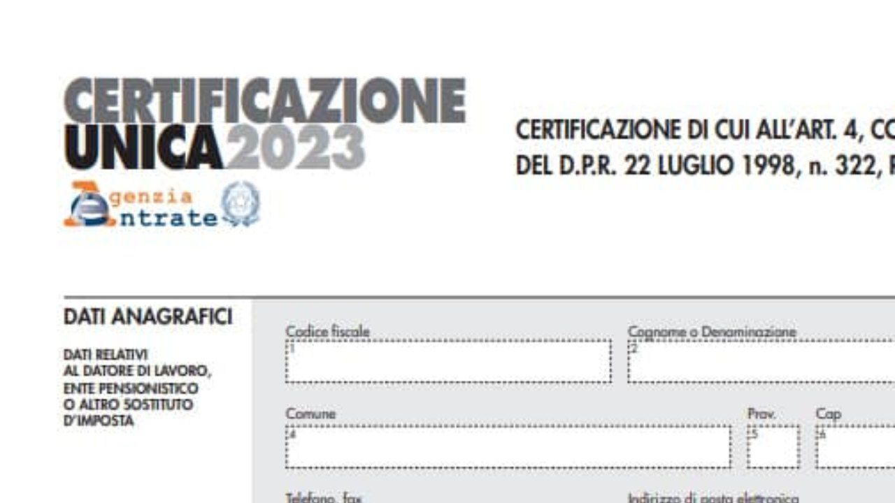 Certificazione unica 2023